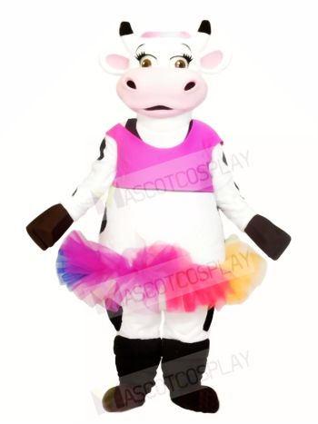 Cow with Colorful Skirt Mascot Costumes Animal