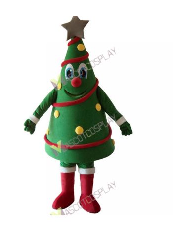 Green Decorated Christmas Tree Mascot Costume 