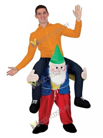 Adult Back Shoulder Garden Gnome Carry Me Mascot Ride Costume Stag Fancy Dress Christmas Funny Outfit Kids Children