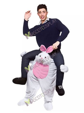 Carry Me Easter Bunny Piggy Back Mascot Adults Ride On Funny Fancy Dress Costume