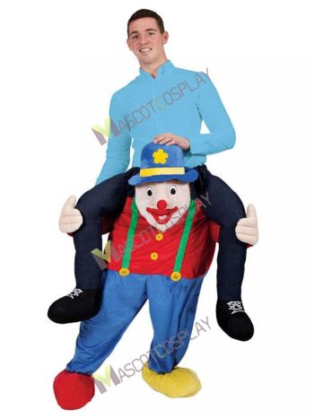 Carry Me Illusion Costume Piggy Back Circus Clown Mascot Costume Ride On Me Funny Fancy Dress 