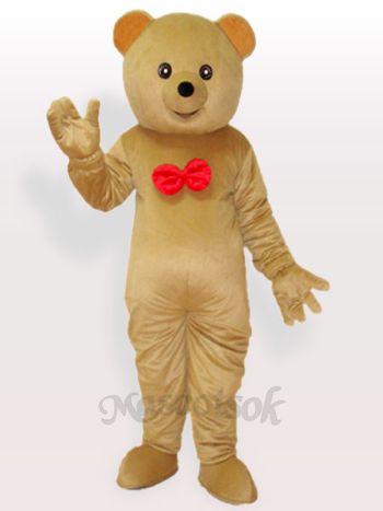 Elder Brother Grizzly with Red Bowknot on the Chest Adult Mascot Costume