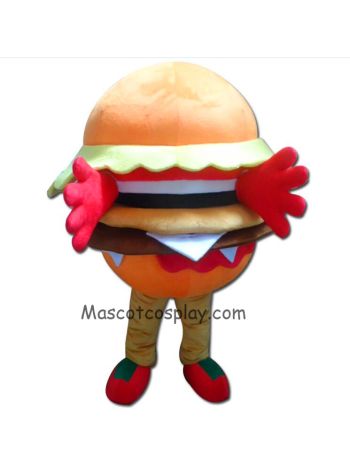 High Quality Adult Food Hamburger Mascot Costume 
