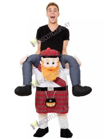 Piggy Back Scotsman Carry Me Scottish Mascot Costume Ride On Fancy Dress
