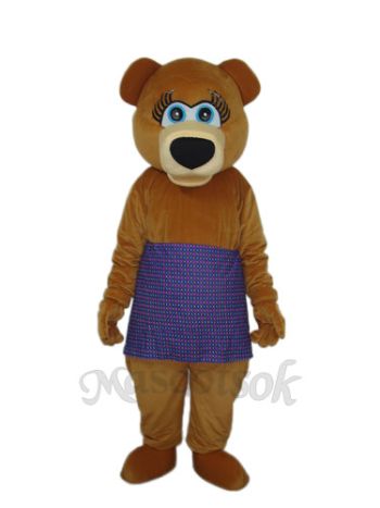 Brown Bear in Purple Skirt Mascot Adult Costume 