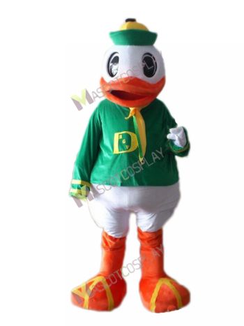 Oregon Duck College Mascot Costume with Green Suit