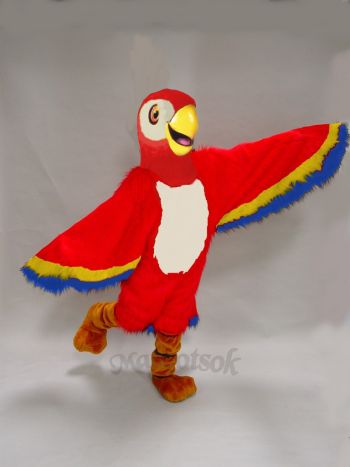 New Red Macaw Costume Mascot