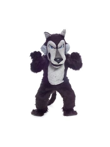 Adult Black Wolf Mascot Costume
