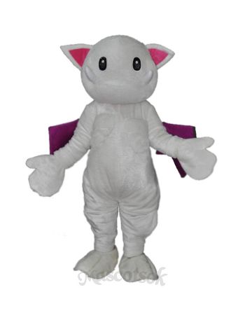 Scary teeth white monster cat Mascot Costume 
