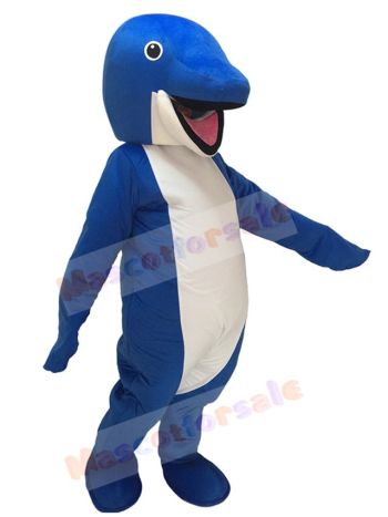 Cute Blue Whale Costume Mascot