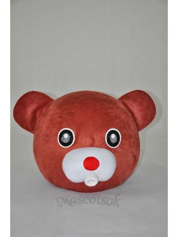 Brown bear head, teddy bear head plush adult mascot costume 