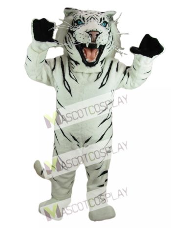 New White Albino Tiger Mascot Costume