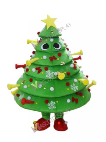 Christmas Xmas Tree Mascot Costume with Decorations