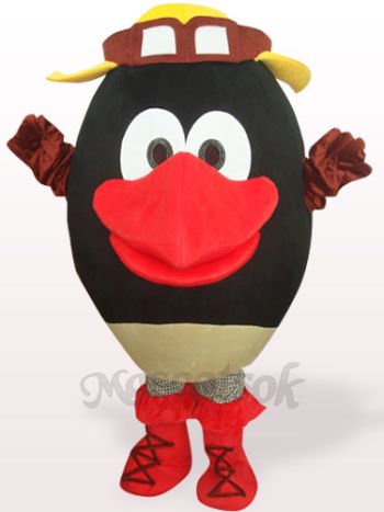 Black Round Head Doll Plush Adult Mascot Costume