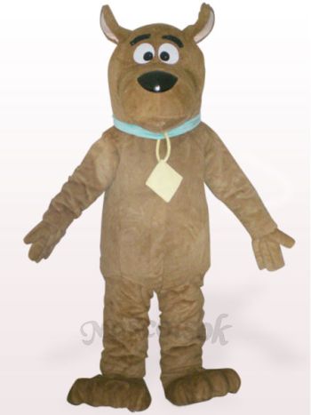 Brown Dog Plush Adult Mascot Costume