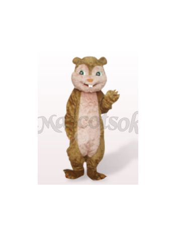 Brown Long Hair Squirrel Plush Adult Mascot Costume