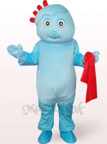 Cute Boy In Blue Clothes Plush Mascot Costume