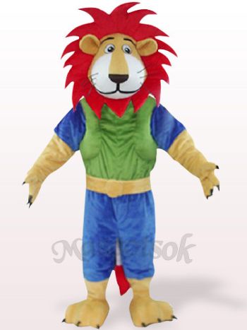 Green And Blue Leo Lion With Red Hair Mascot Costumes Animal