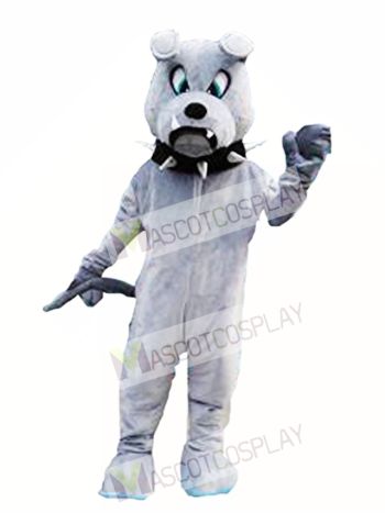 Grey Bulldog Mascot Costume