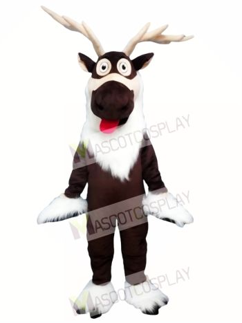Brown Deer Christmas Reindeer Mascot Costume