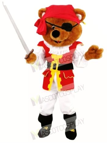 Pirates Brown Bear Mascot Costume