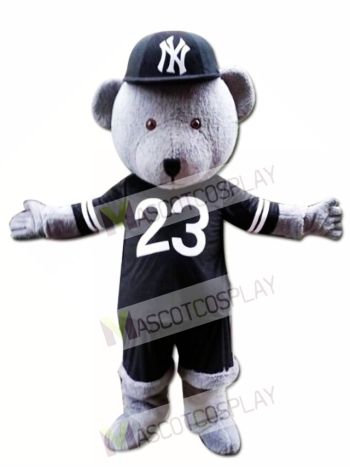 Grey Teddy Bear Mascot Costume