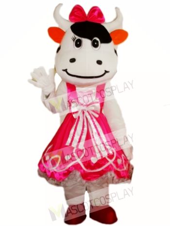 Pink Cattle Cow Mascot Costume