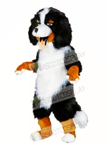 White and Black Sheep Dog Mascot Costume