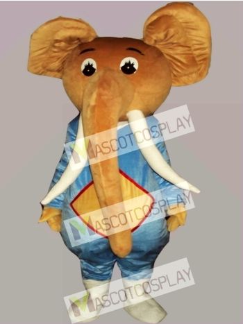 Coffee Elephant Mascot Costume Cartoon