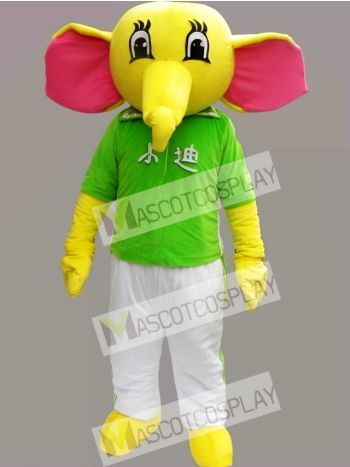 Yellow Elephant Mascot Costume Cartoon