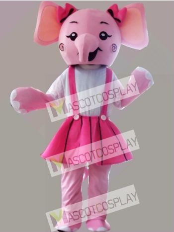 Pink Elephant Mascot Costume Cartoon