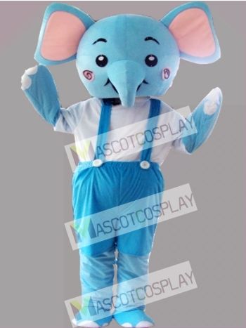 Blue Elephant Mascot Costume Cartoon