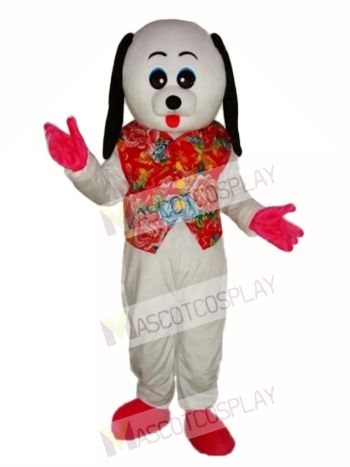 White Dog Mascot Adult Costume