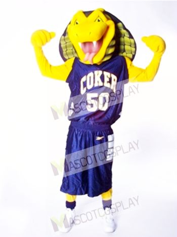 Sports Yellow Cobra Snake Mascot Costume