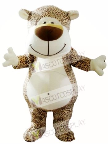 Cute Cartoon Leopard Bear Mascot Costume