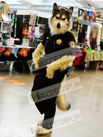 High Quality Police Wolf Mascot Costume