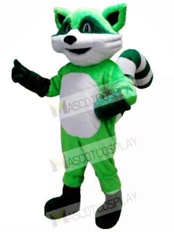 Green Ricky Racoon Mascot Costume