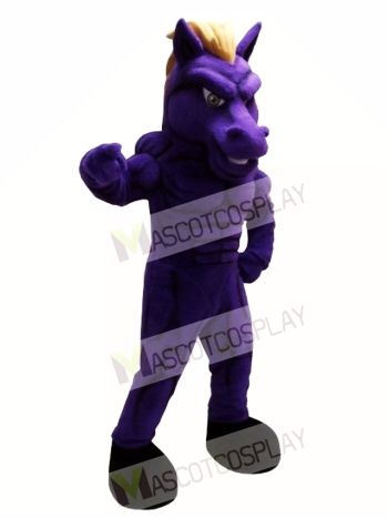 Purple Mustang Horse Mascot Costume