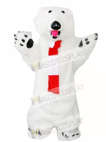 Furry Polar Bear Mascot Costume