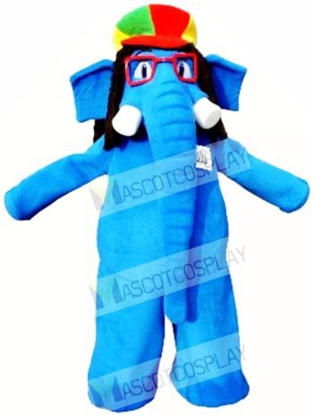 Blue Elephant Mascot Costume
