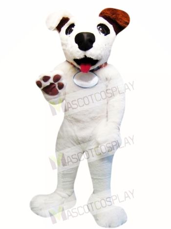 Cute White Dog Mascot Costume