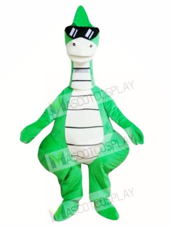 Cool Green Dinosaur Mascot Costume