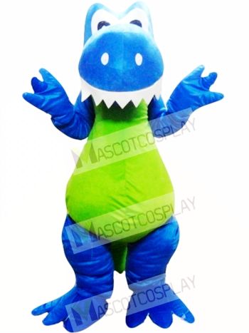 Adult Blue Green Dinosaur Mascot Costume