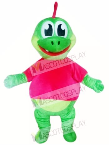 Cute Green Dinosaur Mascot Costume