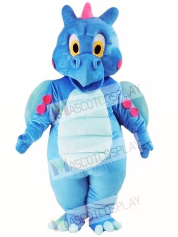 Cute Blue Dragon Mascot Costume