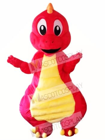Red Dinosaur Mascot Costume