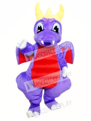 Purple Dragon Mascot Costume for Adults