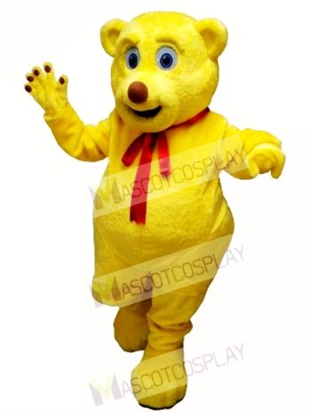 Cute Yellow Bear Mascot Costume
