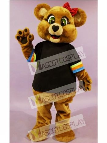 Cute Female Brown Bear Mascot Costume