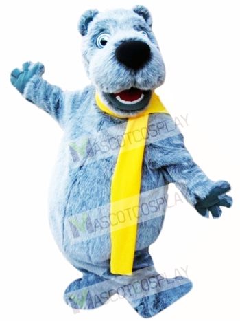 Happy Grey Bear Mascot Costume